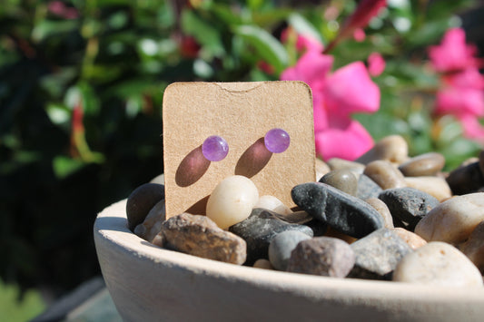 Amethyst Earring circles w/ sterling silver posts