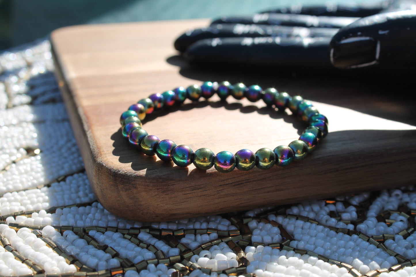 Rainbow Hematite Bracelets - 6mm