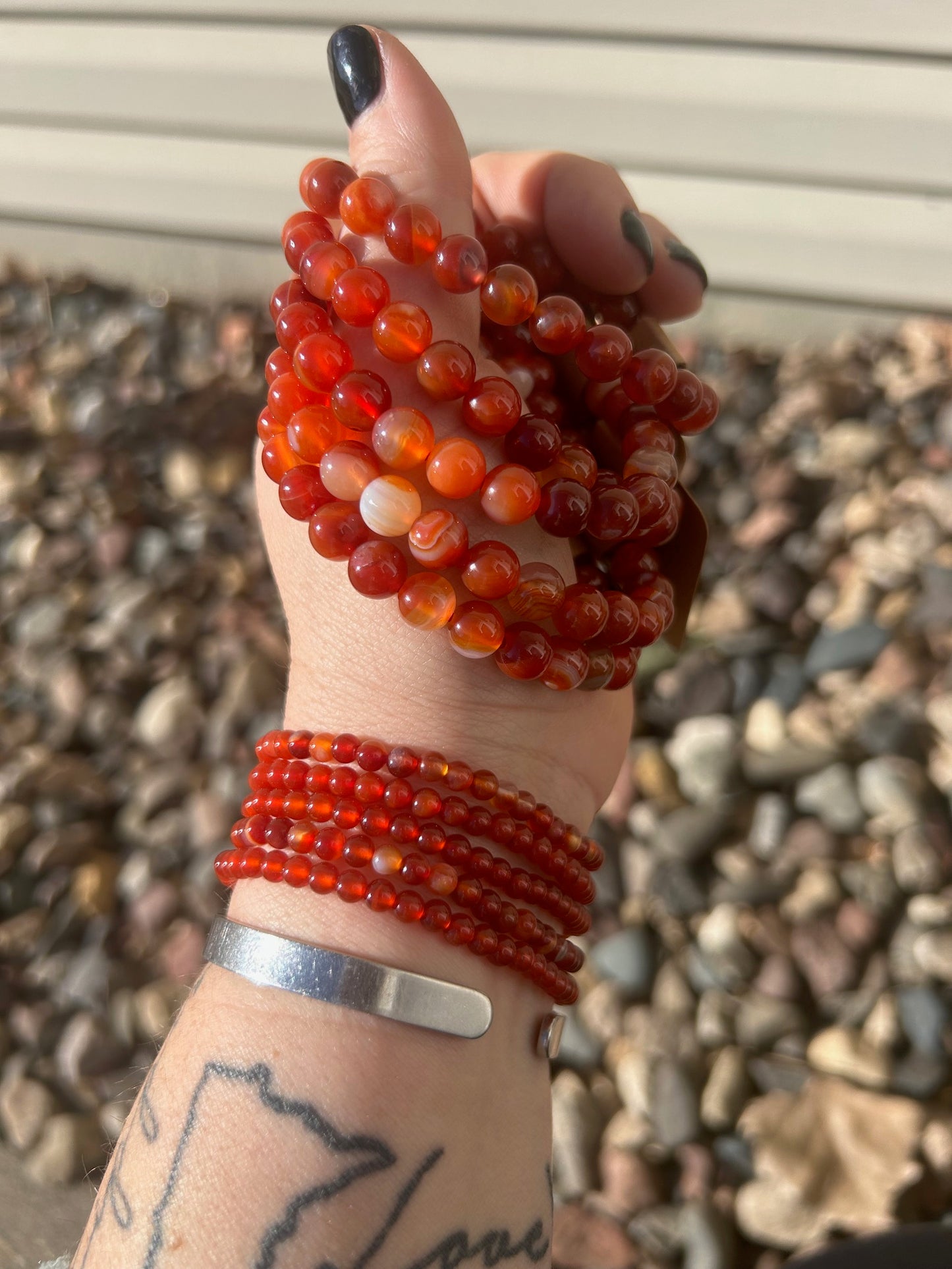 Carnelian Bracelets - 8mm & 4mm