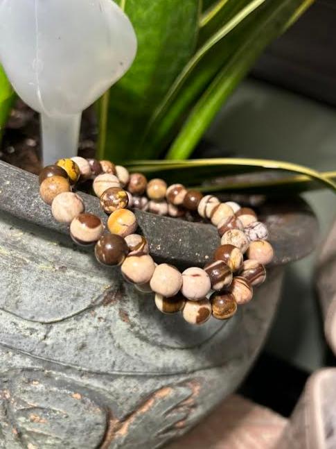 Coconut Jasper Bracelets - 2mm & 8mm