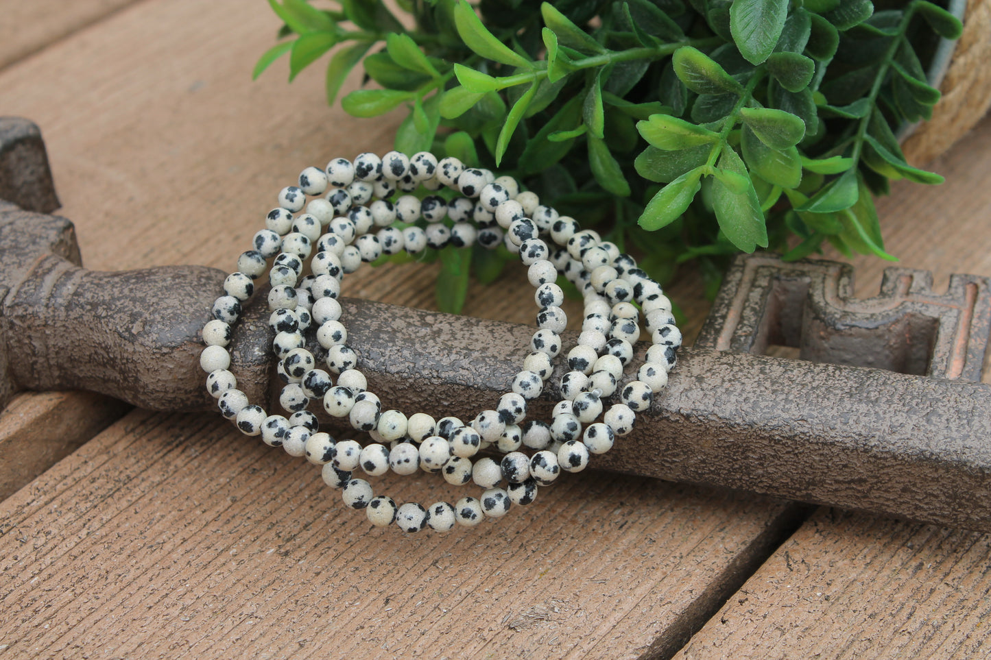 Dalmatian Jasper Bracelets - 4mm and 8mm