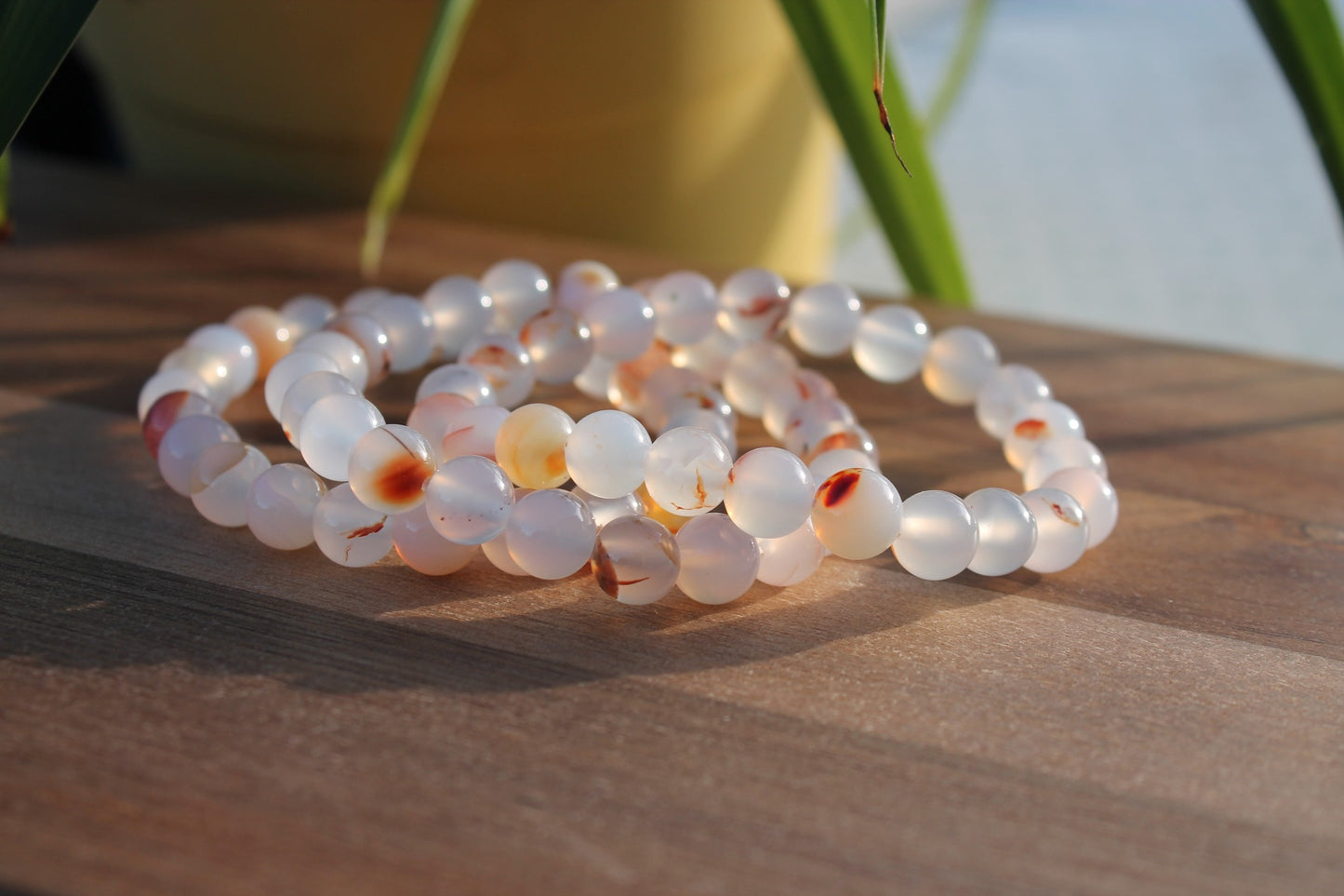 Flower Agate Bracelets - 8mm