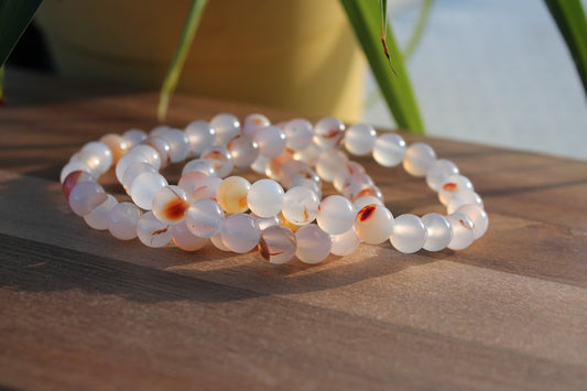 Flower Agate Bracelets - 8mm