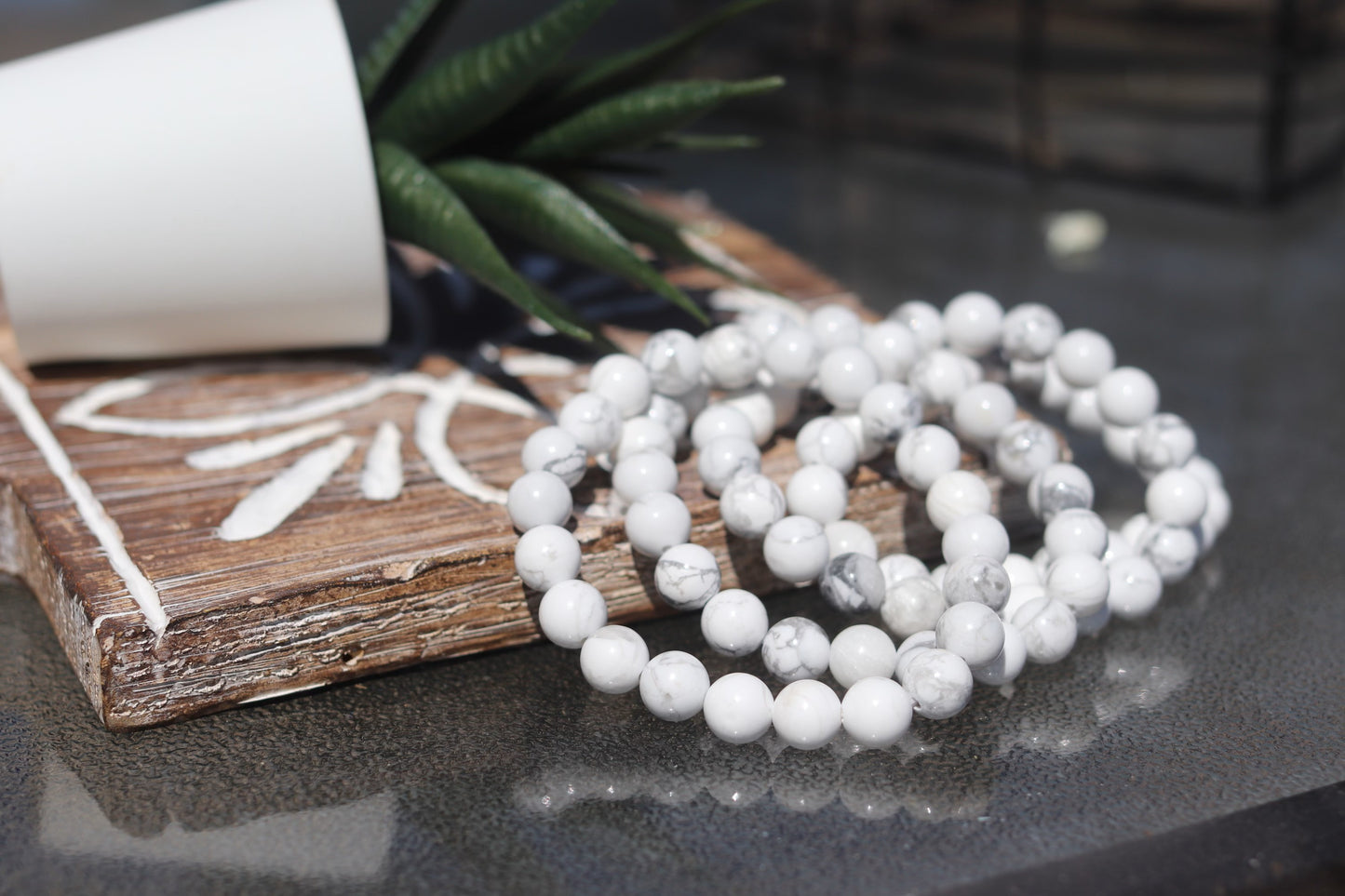 Howlite Bracelets - 8mm & 2mm