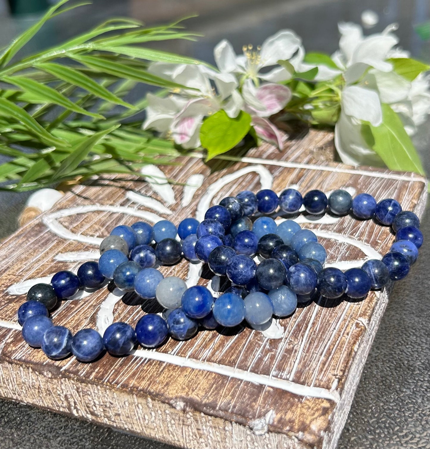 Sodalite Bracelets - 2mm and 8mm