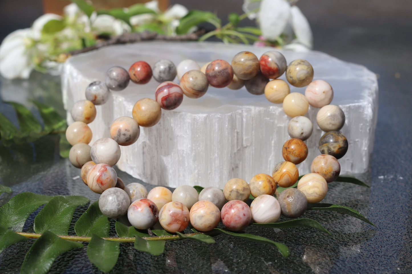 Crazy Lace Agate Bracelets - 8mm