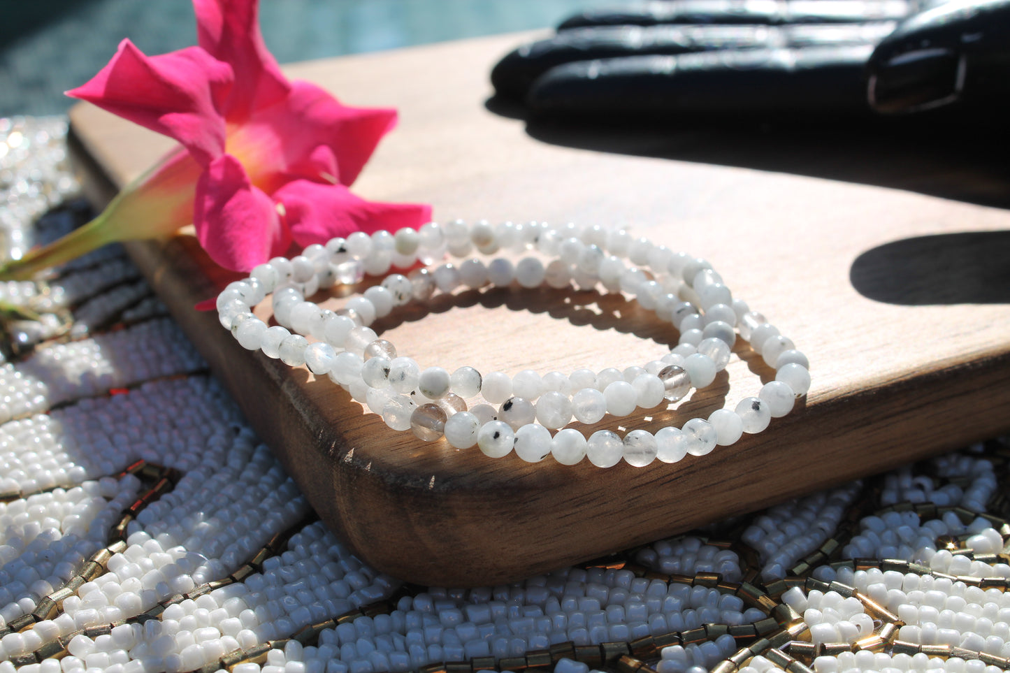 Moonstone Bracelets - 2mm and 8mm