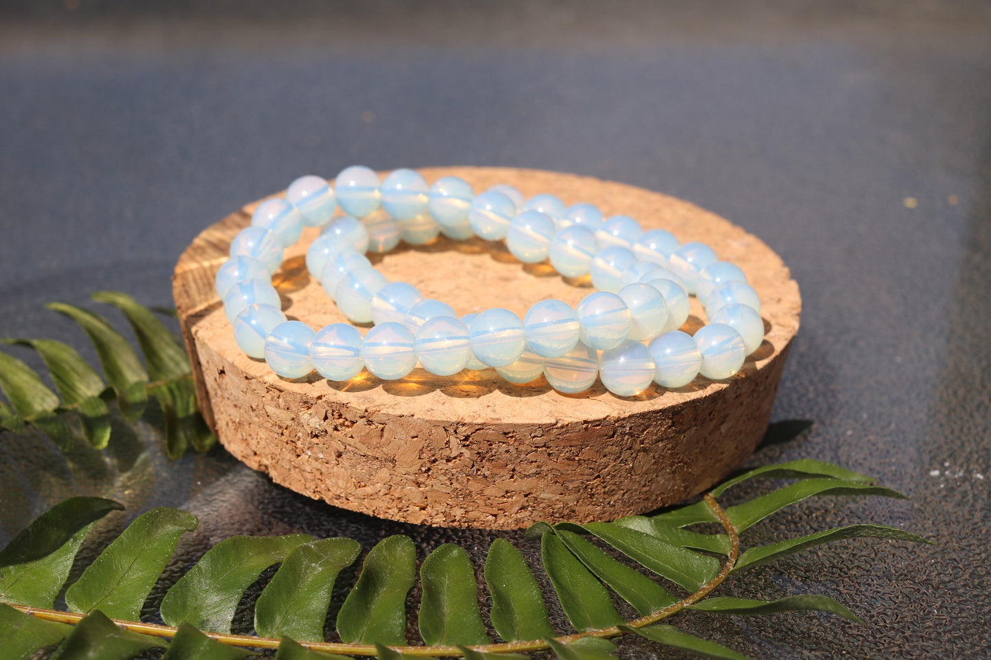 Opalite and Opalite with Evil Eye Bracelets - 8mm