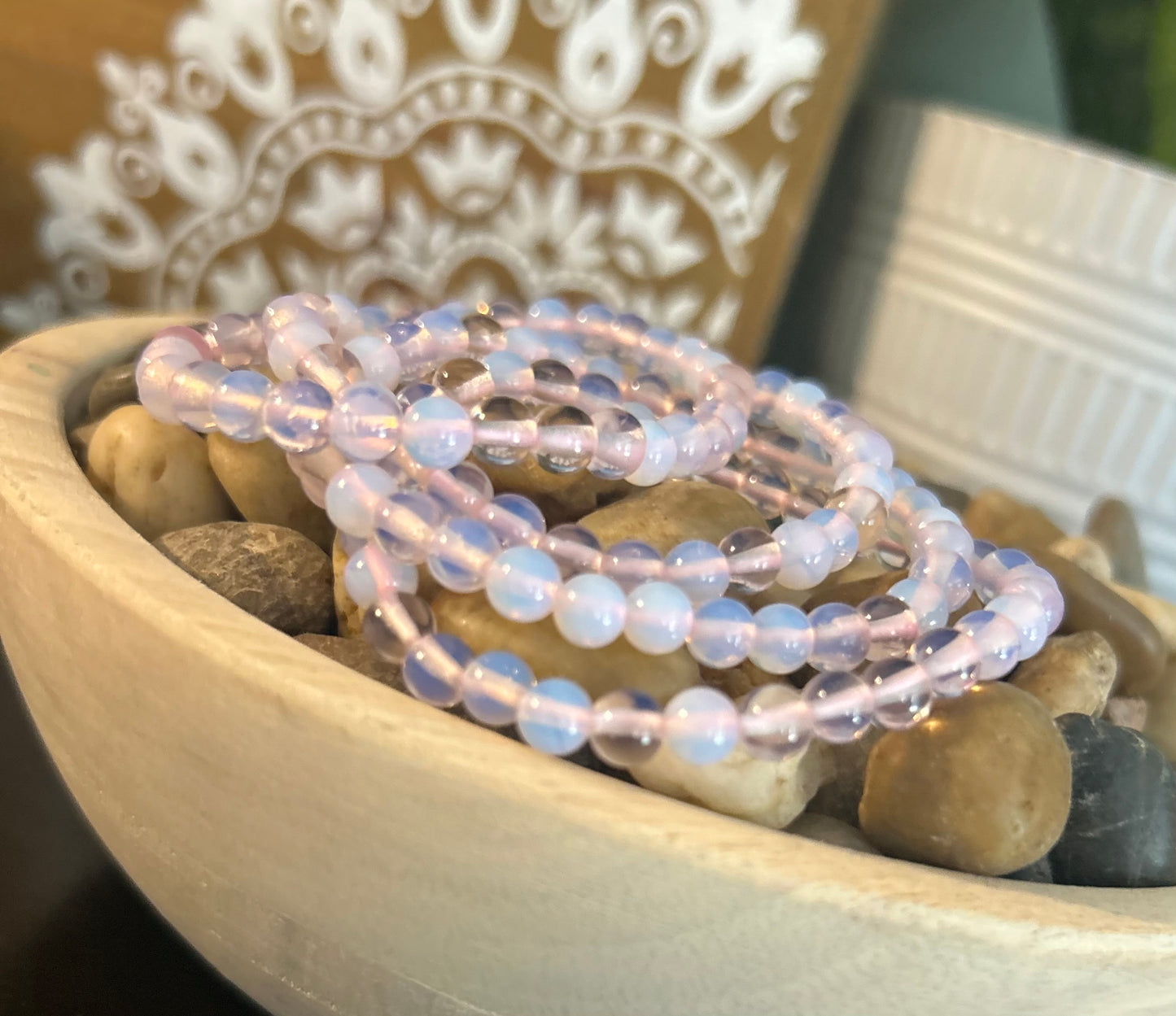 Pink Opalite Bracelets - 8mm and 4mm