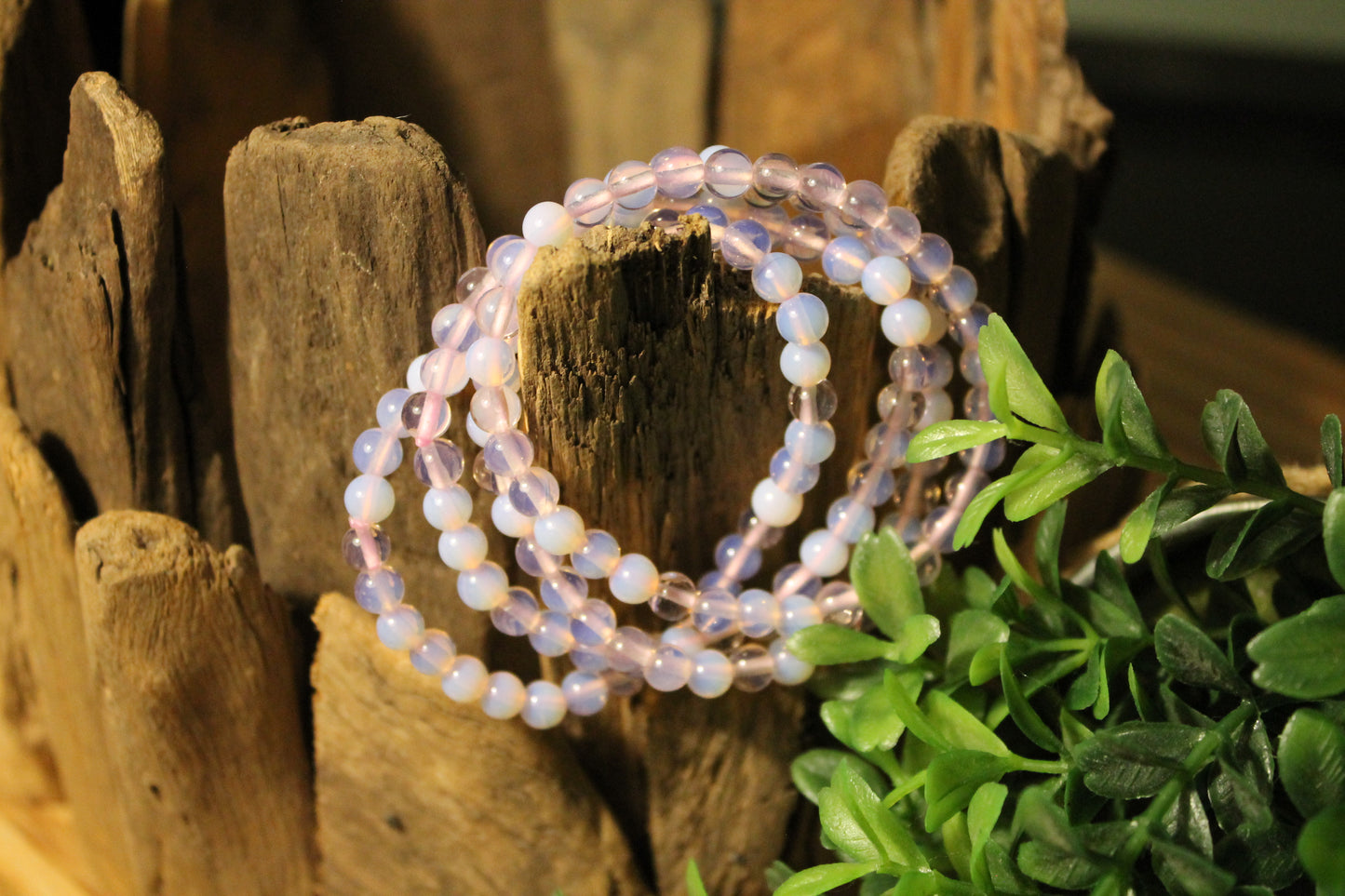 Pink Opalite Bracelets - 8mm and 4mm