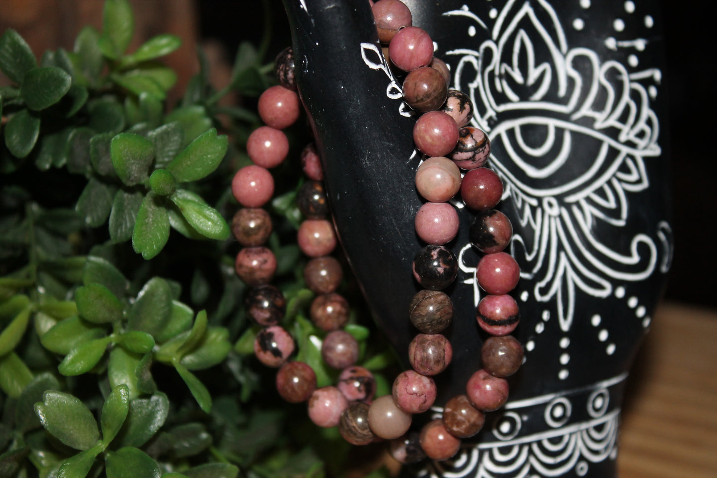 Rhodonite Bracelets - 6mm and 8mm