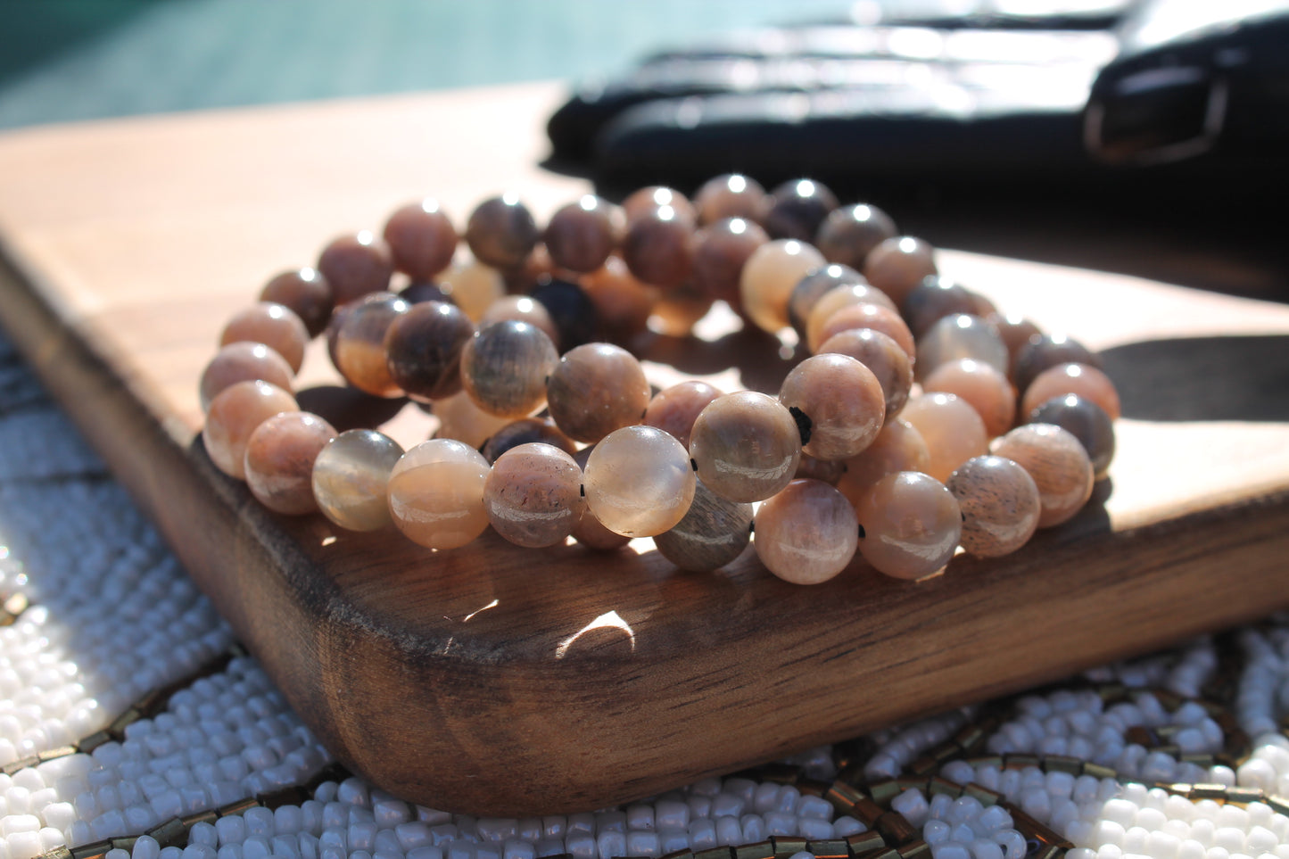 Skeletal Moonstone Bracelets - 8mm