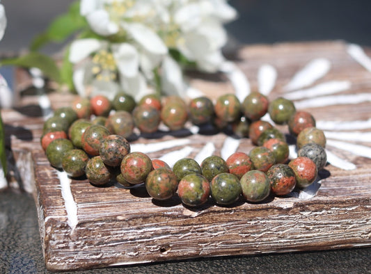 Unakite Bracelets - 8mm